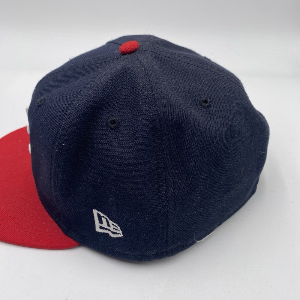 Atlanta Braves All Home Fitted New Era 59Fifty Hat Red Blue MLB Size 7 3/4 VGC - Picture 3 of 8